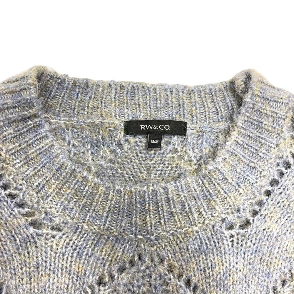 Reitmans knitted fuzzy sweater grey green size M - Picture 3 of 12